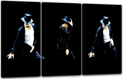 Produktbild von Leinwandbild 3-teilig (120x80cm): Michael Jackson dancing Tanz legendär Pop-Star Mega-Star, echter Holz-Keilrahmen inkl. Aufhänger, handgefertigt in Deutschland