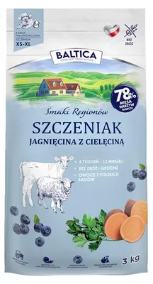 Produktbild von BALTICA Smaki regionów Junior Lamb with veal – trockenfutter für Hunde – 3kg