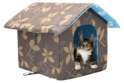 Image de Omgoods - Maison de chat résistante aux intempéries hivernales, avec coussin amovible