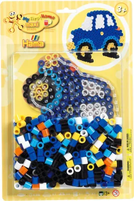 Image de Perles à repasser Hama 8922 Perles à repasser Hama maxi « Voiture », en blister