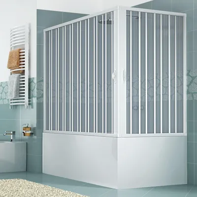 Produktbild von Galassia 70x140 cm Badewannenaufsatz PVC Eckfalttür — 2 Seiten, Italy