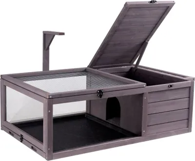 Produktbild von Schildkrötengehege - Schildkrötenhaus Terrarium aus Holz - 965x610x330mm - ideal für Aquarien- und Terrarienliebhaber - robust und langlebig