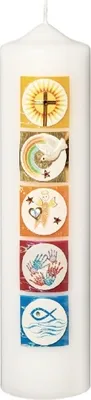 Produktbild von Taufkerze 25 x 6 cm mit Namensverzierung und Geschenkkarton, Nr. 99
