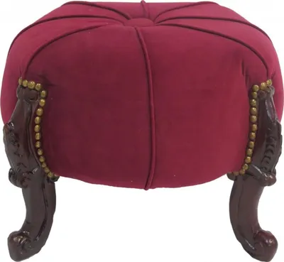 Immagine prodotto di Sgabello barocco Casa Padrino - Sgabello rotondo - Rosso Bordeaux / Marrone - Mobili barocchi