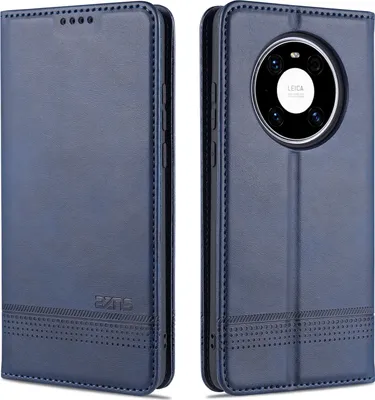 Produktbild von LaimTop LederHülle für Huawei Mate 40 Pro, Klapphüllen Brieftasche Magnetverschluss Ständer Schutzhülle für Huawei Mate 40 Pro Blau