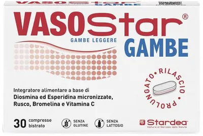 Imagen del producto de Vasostar Gambe 30 comprimidos, doble capa, sin gluten, sin lactosa