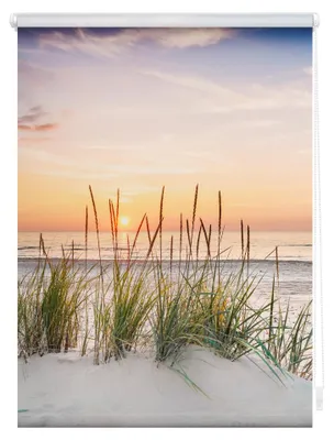 Produktbild von Lichtblick Rollo Klemmfix, ohne Bohren, blickdicht, Nordseestrand - Rot Weiß 150 cm, 60 x 150 cm (B x L)