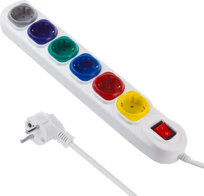 Obrázek produktu pro Maclean 6zásuvková napájecí lišta, prodlužovací kabel, s vypínačem, 250VAC/10A, 1,5 m, MCE509 W