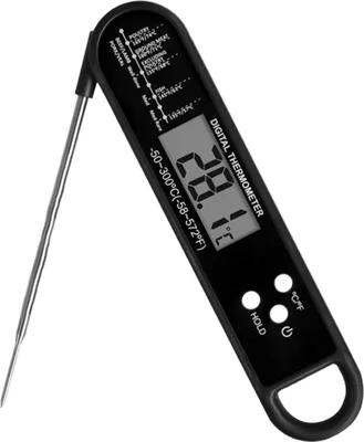 Produktbild von Lebensmittelthermometer, leicht ablesbares digitales Fleischthermometer, wasserdichtes, faltbares Kochthermometer für die Küche zu Hause