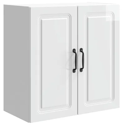 Image de vidaXL Armoire murale blanc brillant 59 x 31 x 60 cm en aggloméré