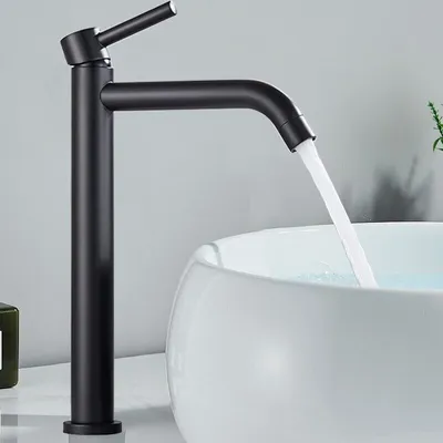 Produktbild von Waschtischarmatur Bad Schwarz Hoch Wasserhahn Bad Waschbecken Einhandmischer