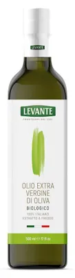 Image de Huile d'olive extra vierge biologique, 0,5 litre, marque Levante