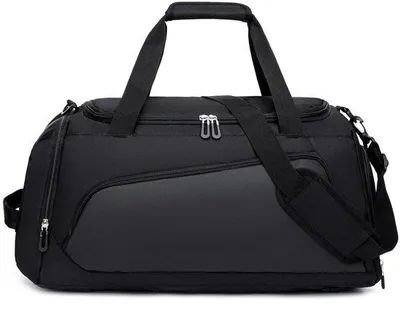 Produktbild von Unyqoos® Sporttasche 35 L – 57×26×30 cm, Schwarz, Polyester/Oxford, Schuhfach & wasserdichtes Nassfach, verstellbarer Tragegurt, Bodenschutznieten