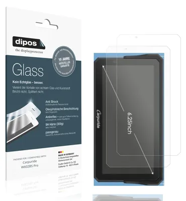 Produktbild von 2x Schutzfolie für Carpuride W602BS Pro matt - Anti-Shock 9H Folie dipos Glass Kunststoffglas
