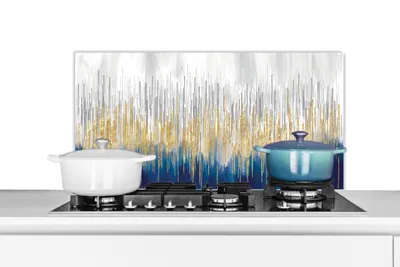 Obrázok produktu pre MuchoWow® Splashback Kuchyňa - Kuchynský backsplash - Ochrana steny pre sporák a drez Abstraktné - Maľba - Olejomaľba 90x45cm Alu-Dibond (alternatíva