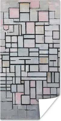 Produktbild von MuchoWow® Poster Komposition 6 - Piet Mondrian 75x150 cm - Dekoration für die Wände