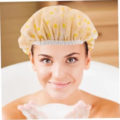 Produktbild von Duschhaube Doppellagig Für Damen Elastisch Wiederverwendbar Zum Baden Und Haarpflege Bequem Und Praktisch