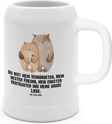 Produktbild von Mr. & Mrs. Panda Tonkrug Bären Liebe - Weiß - Geschenk, Steinkrug, Bier Humpen, Seidel, Bär, Verknallt, Jahrestag, Verliebt, Freundin, Kuscheln, Krug