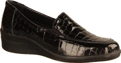 Produktbild von Slowlies 410-1003 Slipper, Schwarz, Damen, Leder, NEU - Damenschuhe Bequeme Ballerina / Slipper, Schwarz, leder ()
