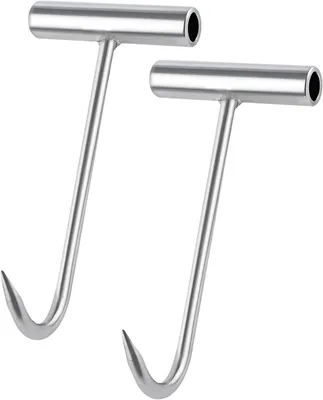 Produktbild von Solidchoice - Fleischhaken aus Edelstahl mit T-Griff, 20 cm, für den Grill
