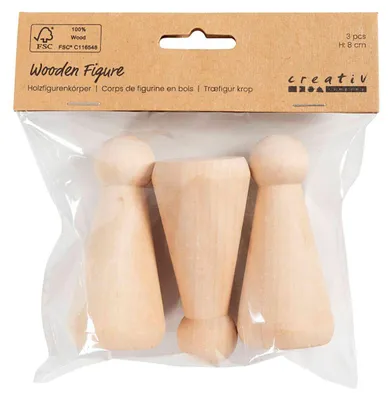 Image de Formes en bois, cône, 8 cm - 3 pièces.