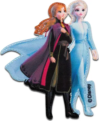 Produktbild von Disney © Frozen 2 Anna + Elsa Eiskönigin - Aufnäher, Bügelbild, Aufbügler, Applikationen, Patches, Flicken, Größe: 8 x 6,3 cm