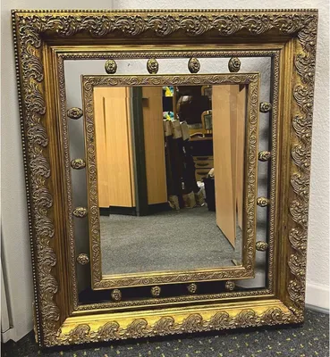 Zdjęcie produktu dla Casa Padrino lustro w stylu barokowym antyczne złoto h. 87 cm - meble w stylu barokowym