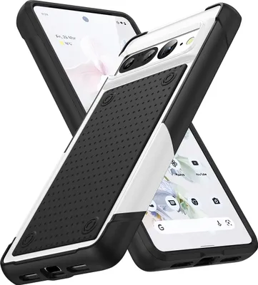 Produktbild von Für Google Pixel 7 Pro Hülle Militärqualität Stoßfest Hybrid 2 in 1 Hart PC Weich TPU Handyhülle Weiß Schwarz