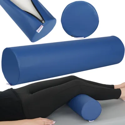 Produktbild von Habys Lagerungsrolle, Vollrolle, Nackenkissen, Lagerungskissen, Nackenrolle, Knierolle für Massage und Therapie, Fitnessrolle, 15x60cm Blau_