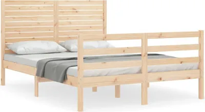 Produktbild von vidaXL Massivholzbett mit Kopfteil