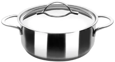 Produktbild von Ibili NOAH 605022 Stewpot INOX 22CM Kochtopf inkl. Deckel, Edelstahl, 22 cm Durchmesser, Induktionsherd-geeignet