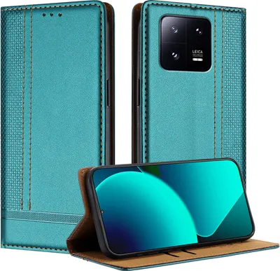 Produktbild von Handyhülle für Xiaomi 13 Pro Leder Flip Klappbare Schutzhülle mit Standfunktion Grün