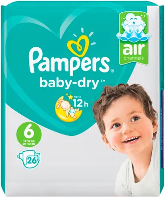 Produktbild von Pampers Baby Dry Windeln Größe 6 von 13 bis 18kg Inhalt 26 Stück