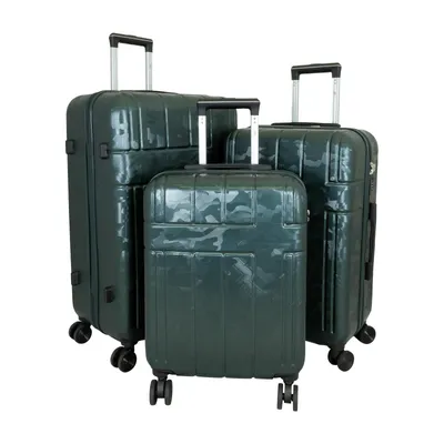 Produktbild von ABS Kofferset Trolleyset 3 teilig Camo Hartschale Farbe dunkelgrün