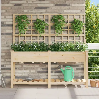Immagine prodotto di Vaso da fiori - Grande vaso da fiori - Vaso da fiori in legno - Vaso per esterni - Vaso per interni - Con supporto per piante rampicanti - 161x43x152 cm