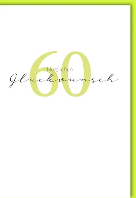 Produktbild von A - 60. Geburtstag - Glückwunschkarte im Format 11,5 x 17 cm mit
