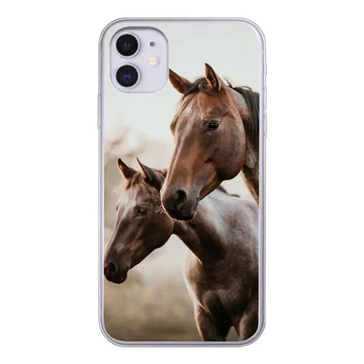 Produktbild von MuchoWow® Handyhülle Schutzhülle Hülle für iPhone 11 Pferde - Natur - Braun Silikon Softcase Handy Hülle - Handytasche