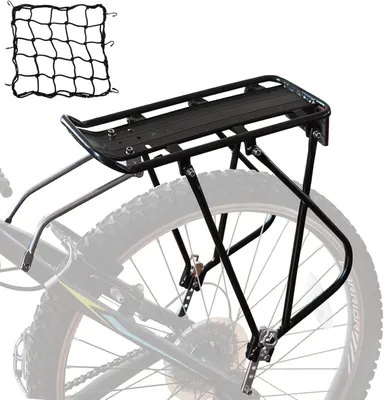 Produktbild von Gepäckträger für Mountainbikes (MTB), Aluminium, verstellbar, 26-29 Zoll, max. Tragfähigkeit 25 kg, inklusive Gepäcknetz.