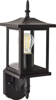 Produktbild von BELIANI Außenwandleuchte Schwarz Metall und Glas 40 cm Laternen-Optik IP44 Modern Außenleuchte Beleuchtung für Außen Draußen Terrasse Balkon