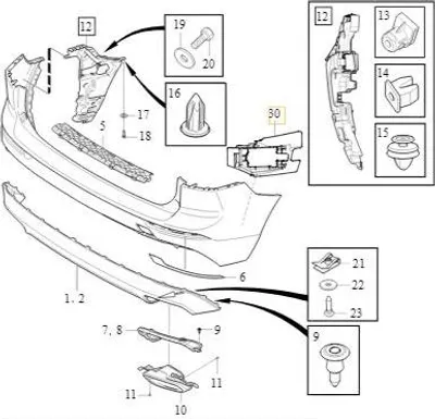 Image de VOLVO XC60 II pare-chocs arrière gauche OE