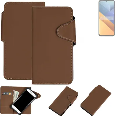 Produktbild von K-S-Trade Schutzhülle Klapphülle Kunstleder kompatibel mit POCO M6 4G braun Handy Hülle Wallet Case