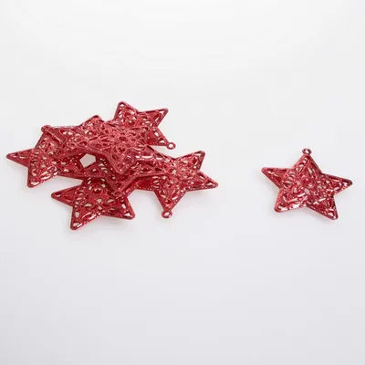 Produktbild von Metallsterne zum Hängen - rot - 6 cm - 12 Stück - 92016 30