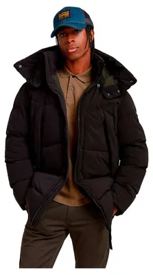Productafbeelding van G-Star heren G-Whistler gevoerde parka met capuchon, kleur: zwart (dk black D25347-D518)