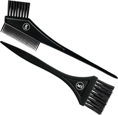 Produktbild von K-Pro Färbepinsel Set - Farb Pinsel breit zum Haare färben, schwarz mit Kamm