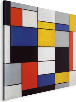 Produktbild von Italienischer Leinwand Leinwandbild - Composition A (Piet Mondrian) 70x70 cm Reproduktionen l-G-10350-b-a