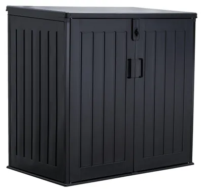 Produktbild von Koll Living Mülltonnenbox 'Soraya' | 775 Liter, Schwarz | für 2x 120 Liter Mülltonnen | mit Gasdruckfedern | abschließbar | UV- und witterungsbeständig