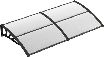 Produktbild von 199 x 99 cm Vordach für Haustür Überdachung Haustürvordach Pultvordach Transparent