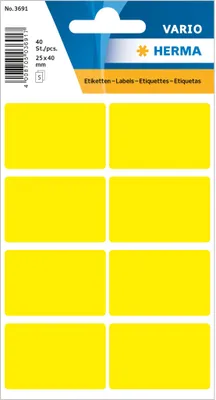 Produktbild von HERMA Multi-purpose labels 26x40mm yellow 40 pcs., 26 x 40 mm