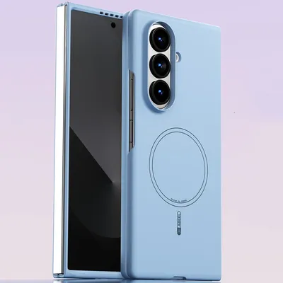 Produktbild von Magnetische Handyhülle für Samsung Galaxy Z Fold 7, MagSafe kompatible, Harte PC Kratzfest Hülle Blau