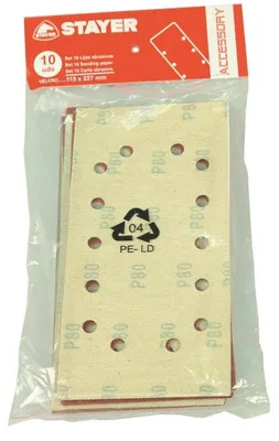 Produktbild von Schleifpapier für LOM 185, 93 x 186 mm - Körnung 80, 10 Stück, STAYER